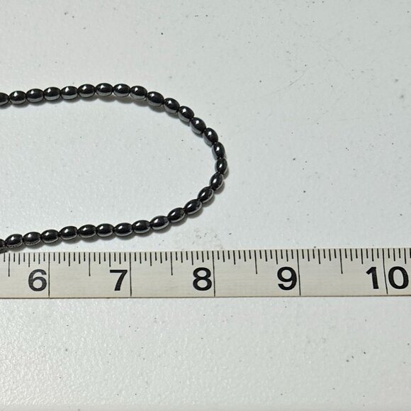 Elegant Hematite Beaded Necklace Minimalist Peace Protection Spiritual Jewelry - Picture 5 of 5